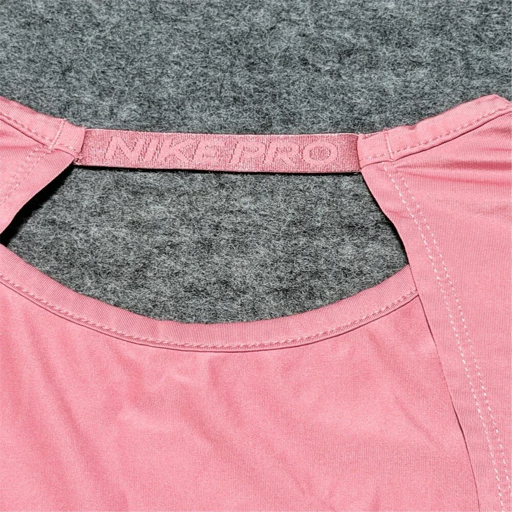 Nike Pro Dri-FIT Tank Top Womens Size M Pink Reflective Logo Sleeveless